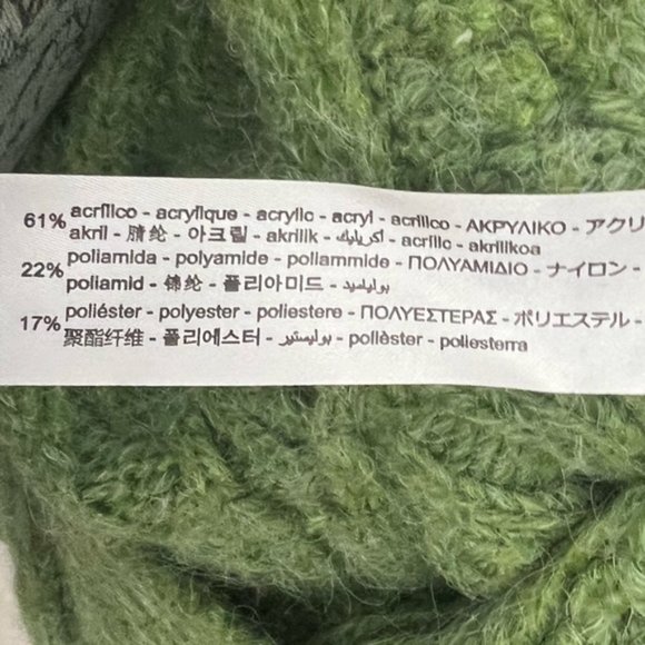 Zara Cable Knit Cropped Scarf Sweater In Green - Picture 12 of 16